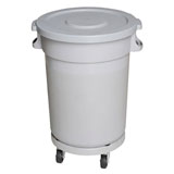 白云 AF384/AF07503 圆形平盖垃圾桶（灰色，80升）