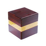 豪特尔 HT0021-3 单格茶叶盒（深红木色）