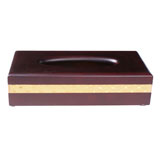 豪特尔 HT0004-7 镶金丝长方形纸巾盒（红木色）