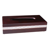 豪特尔 HT0004-6 镶银丝长方形纸巾盒（红木色）