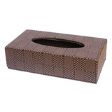 麦尔皮具 长方形纸巾盒（咖啡色方格子）